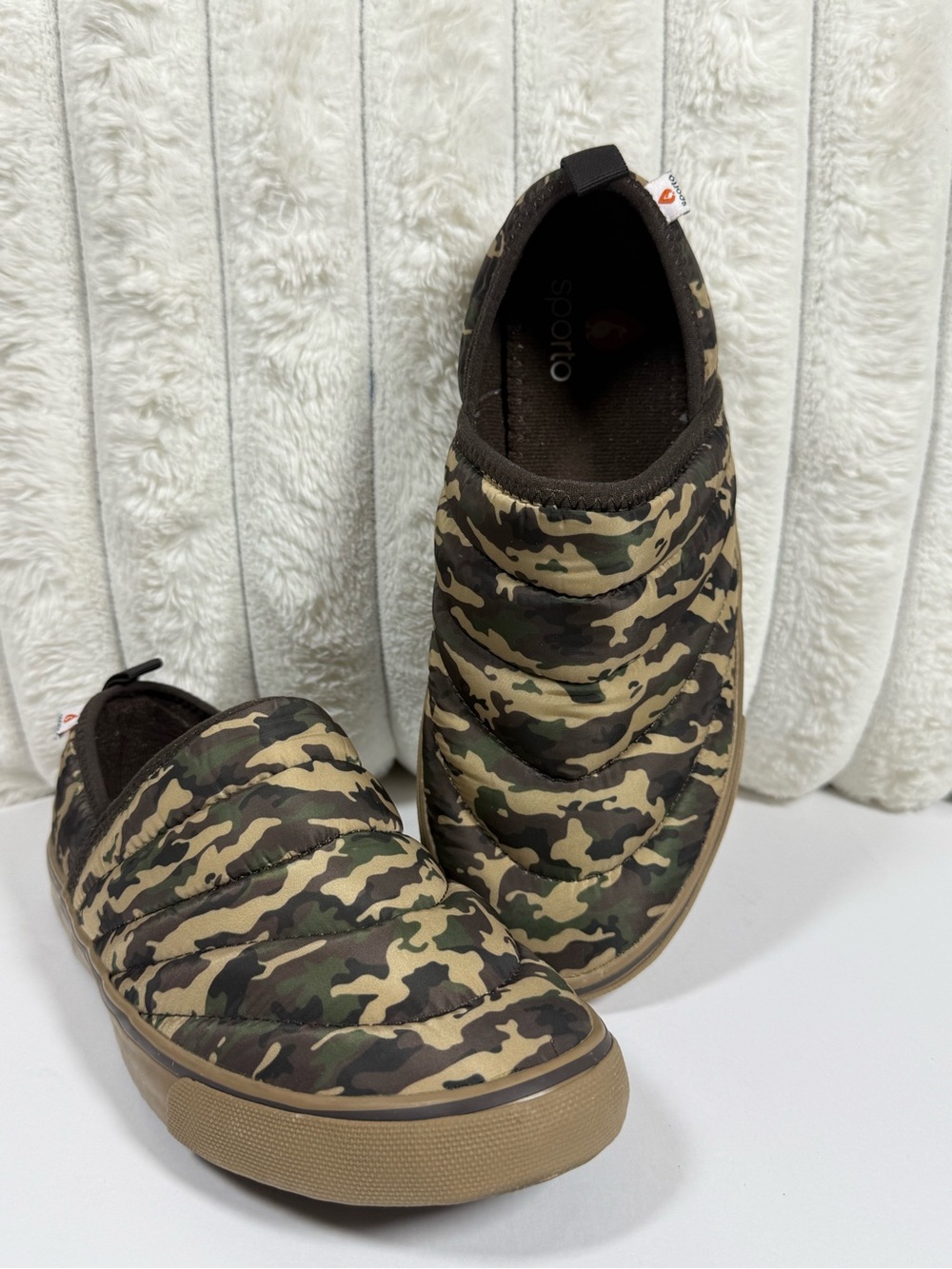Sporto Camouflage Slip-On StylePuffer - Brown Green